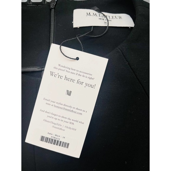 NWT M.M. LAFLEUR Black Katie Dress - Size 14 - Picture 6 of 6